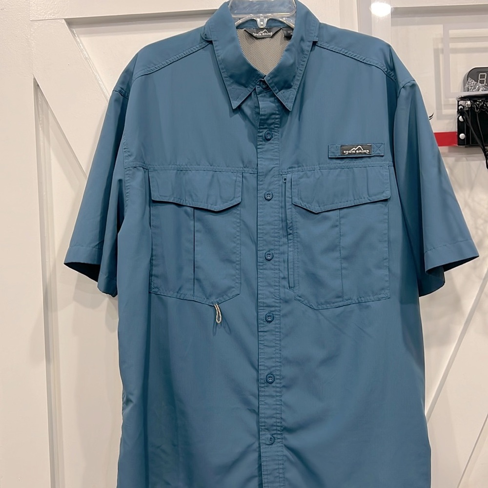 Teal Blue Eddie Bauer Fishing Shirt